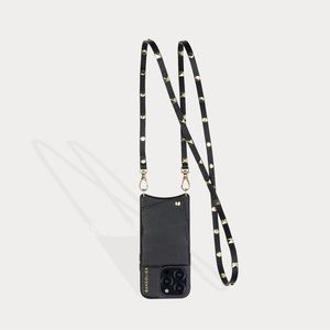 Bandolier Pebble Leather Crossbody Bandolier in Black/Gold